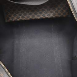 Pre Owned Celine Brown/Black Macadam Canvas and Leather Travel Suitcase