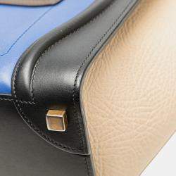 Pre Owned Celine Multicolor Micro Tricolor Leather Luggage Tote