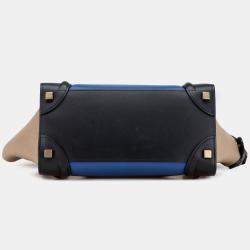 Pre Owned Celine Multicolor Micro Tricolor Leather Luggage Tote