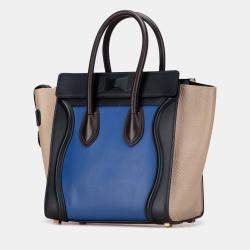 Pre Owned Celine Multicolor Micro Tricolor Leather Luggage Tote