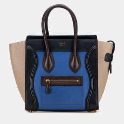 Pre Owned Celine Multicolor Micro Tricolor Leather Luggage Tote