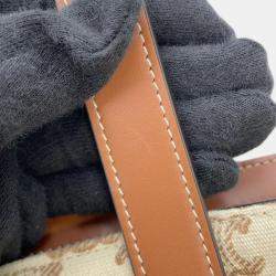 Pre Owned Celine Museum Bag Natural/Tan Triomphecanvas Leather