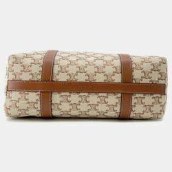 Pre Owned Celine Museum Bag Natural/Tan Triomphecanvas Leather