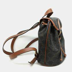 Pre Owned Celine Canvas and Leather Celine Brown Folco Mini Backpack