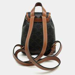 Pre Owned Celine Canvas and Leather Celine Brown Folco Mini Backpack