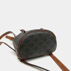 Pre Owned Celine Canvas and Leather Celine Brown Folco Mini Backpack