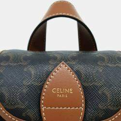 Pre Owned Celine Canvas and Leather Celine Brown Folco Mini Backpack