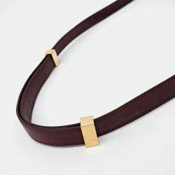 Pre Owned Celine Burgundy Leather Classic Box Medium