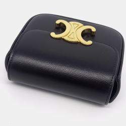 Pre Owned Celine Black Leather Triumph Mini Crossbody Bag