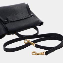 Pre Owned Celine Black Micro Grained Calfskin Belt Bag