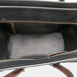 Pre Owned Celine Red Micro Tricolor Leather Luggage Tote