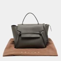 Pre Owned Celine Grey Leather Mini Belt Top Handle Bag