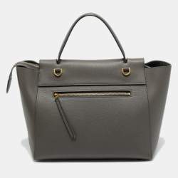Pre Owned Celine Grey Leather Mini Belt Top Handle Bag