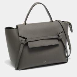Pre Owned Celine Grey Leather Mini Belt Top Handle Bag