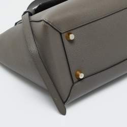 Pre Owned Celine Grey Leather Mini Belt Top Handle Bag