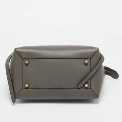 Pre Owned Celine Grey Leather Mini Belt Top Handle Bag