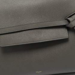 Pre Owned Celine Grey Leather Mini Belt Top Handle Bag