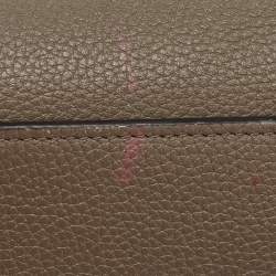 Pre Owned Celine Taupe Grey/Brown Leather and Suede Medium Trapeze Top Handle Bag