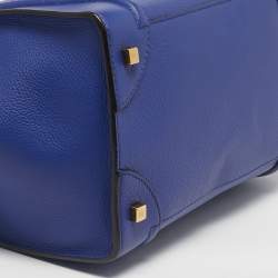 Pre Owned Celine Blue Leather Mini Luggage Tote
