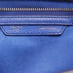 Pre Owned Celine Blue Leather Mini Luggage Tote