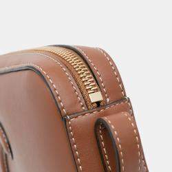 Pre Owned Celine Brown Mini Calfskin Cuir Triomphe Camera Shoulder Bag