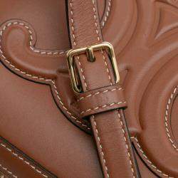 Pre Owned Celine Brown Mini Calfskin Cuir Triomphe Camera Shoulder Bag