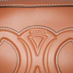Pre Owned Celine Brown Mini Calfskin Cuir Triomphe Camera Shoulder Bag