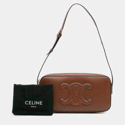 Pre Owned Celine Brown Mini Calfskin Cuir Triomphe Camera Shoulder Bag