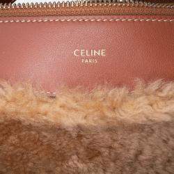 Pre Owned Celine Brown Shearling and Leather Romy Shoulder Bag