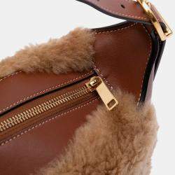 Pre Owned Celine Brown Shearling and Leather Romy Shoulder Bag