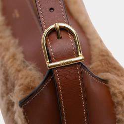 Pre Owned Celine Brown Shearling and Leather Romy Shoulder Bag