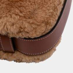 Pre Owned Celine Brown Shearling and Leather Romy Shoulder Bag