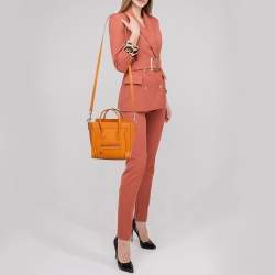 Pre Owned Céline Orange Leather Nano Luggage Tote