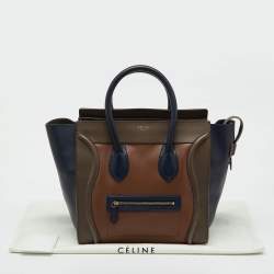 Pre Owned Celine Multicolor Leather Mini Luggage Tote