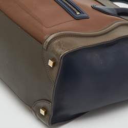 Pre Owned Celine Multicolor Leather Mini Luggage Tote