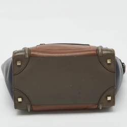Pre Owned Celine Multicolor Leather Mini Luggage Tote