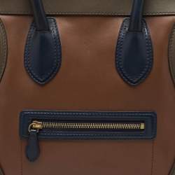 Pre Owned Celine Multicolor Leather Mini Luggage Tote