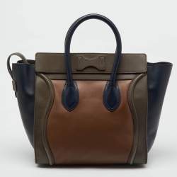 Pre Owned Celine Multicolor Leather Mini Luggage Tote