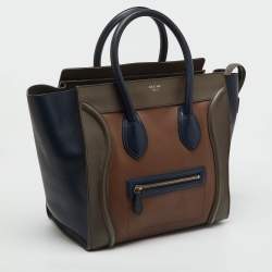 Pre Owned Celine Multicolor Leather Mini Luggage Tote