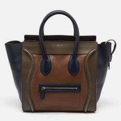 Pre Owned Celine Multicolor Leather Mini Luggage Tote