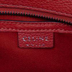 Pre Owned Celine Orange Nano Leather Luggage Tote