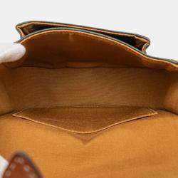Pre Owned Celine Brown Medium Triomphe Coated Canvas Folco Crossbody