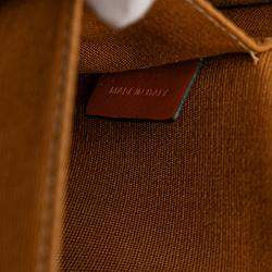 Pre Owned Celine Brown Medium Triomphe Coated Canvas Folco Crossbody
