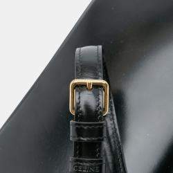 Pre Owned Celine Black Shiny Calfskin Claude Shoulder Bag