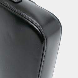 Pre Owned Celine Black Shiny Calfskin Claude Shoulder Bag