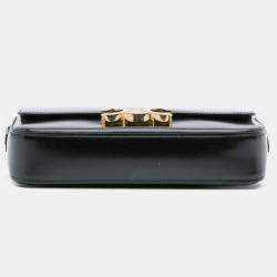 Pre Owned Celine Black Shiny Calfskin Claude Shoulder Bag