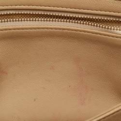 Pre Owned Celine Beige/Black Quilted Leather Medium C Bag