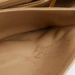 Pre Owned Celine Beige/Black Quilted Leather Medium C Bag