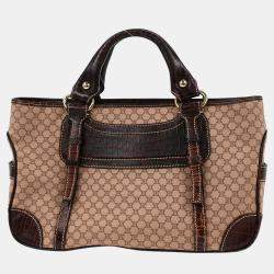 Pre Owned Celine Brown Canvas Macadam Boogie Tote Handbag