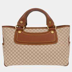 Pre Owned Celine Beige Canvas Macadam Boogie Tote Handbag